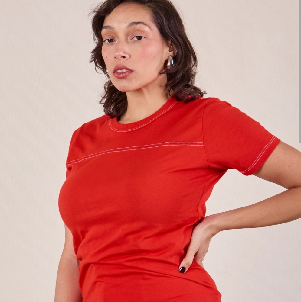 Big Bud Press Varsity Mustant Red Fitted Short Sleeve T-Shirt L